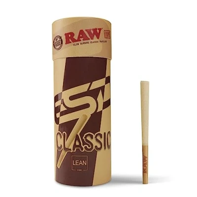 Image of RAW Cones Classic Lean Size 50 Pack Natural Pre Rolled Rolling Paper with Tips &amp; Packing Tubes Included…