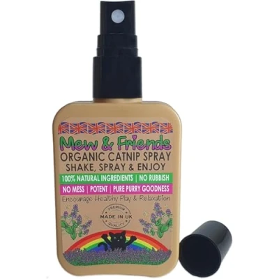Image of Mew &amp; Friends Catnip Spray for Cats Made in UK 100% Natural Organic Cat Nip Sustainably Farmed A Perfect Toy Treat