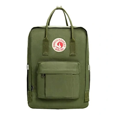 Image of KALIDI Casual Backpack for Women,15 Inches Laptop Classic Camping Rucksack Travel Outdoor Daypack College Bag Army Green