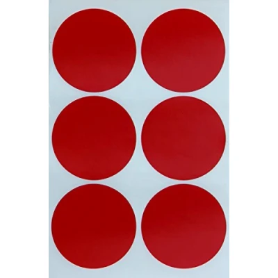 Image of Round Red Sticker 50mm Write on Labels Dot Stickers Permanent Adhesive (5 cm) Label Rounds 72 Pack