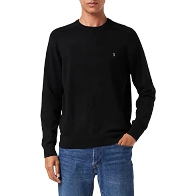 Image of Farah Men&#039;s Stern Crew Sweatshirt, 001 Black, M UK