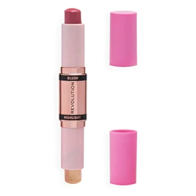 Image of Revolution Beauty London, Blush and Highlight Stick, Mauve Glow, Face Blusher Highlighter, 4.3g
