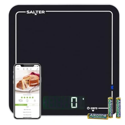 Image of Salter 1193 BKDR Bluetooth Electronic Kitchen Scale, Cook Pro, 10 Kg Max Capacity, Add &amp; Weigh, Measures Liquids/Fluids, Easy Read/Clean, Personal Recipes, Compatible with App