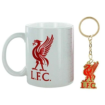 Image of L.F.C Official Liverpool Football Crest Ceramic 11oz Mug &amp; Keyring Gift Set