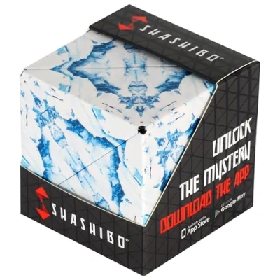 Image of SHASHIBO Shape Shifting Box Award Winning, Patented Fidget Cube w/ 36 Rare Earth Magnets Transforms Into Over 70 Shapes, Download Fun in Motion Toys Mobile App (Wild Series Arctic)