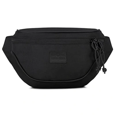 Image of JOHNNY URBAN Bum Bag Fanny Pack Women &amp; Men Black Ben Hip Made of Recycled PET Bottles for Festivals, Sports Travel Water Repellent