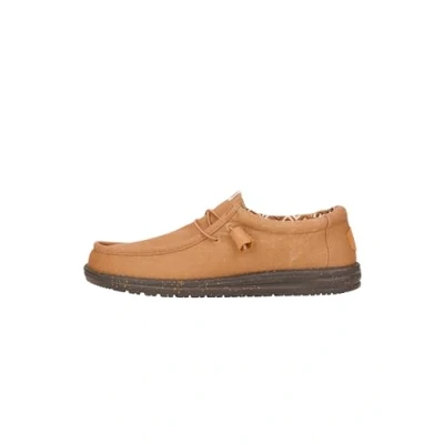 Image of HEYDUDE Men&#039;s Wally Canvas Casual Slip On Shoes Moccasin Style, Nut, 9 UK