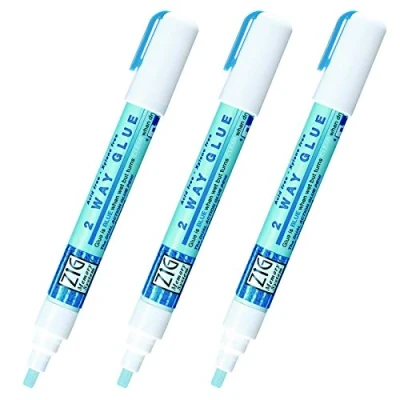 Image of KURETAKE ZIG CORPORATION 2 Way Glue Pen 3P, Chisel Tip, One Size