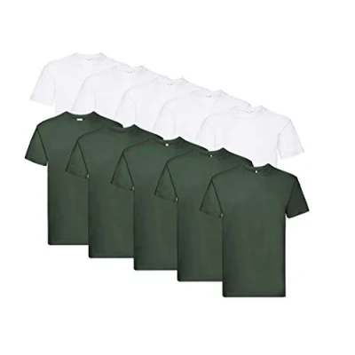Image of Fruit of the Loom Men&#039;s Super Premium Short Sleeve T Shirt Pack 10, White/Black, Small