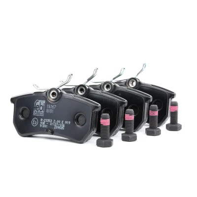 Image of 1S4Z2200BA, 98AB2M008BA, 98AX2M008BA, 98AX2M008BB, C1BC2M007AA Brake pad set FEBI BILSTEIN 16167 Rear Axle excl. wear warning contact with screw