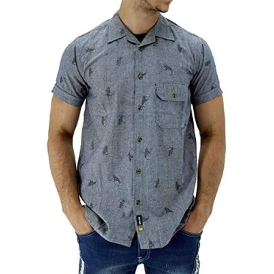 Image of Zoo York Mens Cotton Summer Short Sleeve Bay Shirt (M) Blue