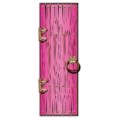 Image of STAR CUTOUTS SC1638 Fantasy/Magical/Fairy Single Doors Large Height 195cm Width 68cm Pink, Solid, Multicolour, Regular