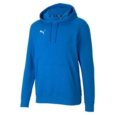 Image of PUMA Team Goal 23 Causals Hoody Pullover Electric Blue Lemonade, Large