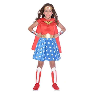 Image of Amscan 9906200 Kids Official Warner Bros. DC Comics Wonder Woman Fancy Dress Costume Age: 3 4 Yrs