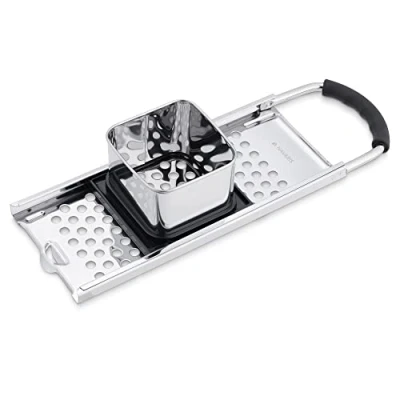 Image of Navaris Stainless Steel Spaetzle Maker Traditional Homemade German Egg Noodle Spätzle Dumpling Grater with Safety Pusher and Comfortable Handle