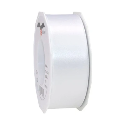 Image of Präsent Satin Ribbon White 40 mm width, 25 m length