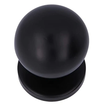 Image of Amig Round Knob for Exterior Entrance Doors Handle Home Main Door Diameter Ø70 mm Stainless Steel 18/8 Black Includes Screw and Nut Fixing