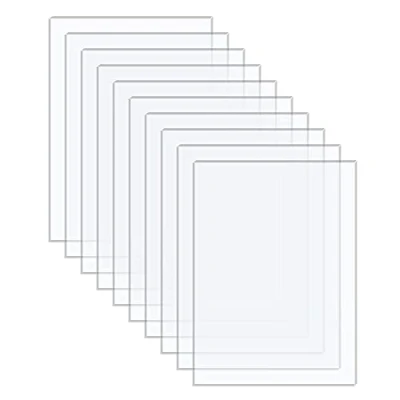 Image of Langaelex 10 Pieces Clear Acrylic Perspex Sheets x 15 cm, 1 mm Transparent Plexiglass for Picture Frame Glass Replacement, Projects Display, Painting (4x6 Inch)