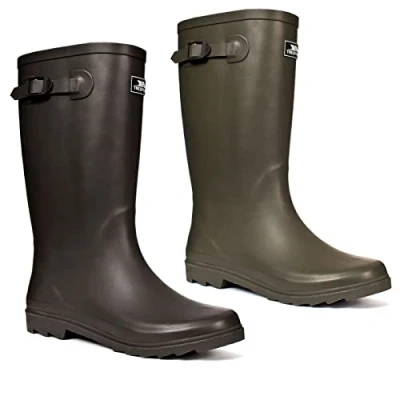 Image of Trespass Mens Waterproof Wellies Rubber Wellington Boots Recon X