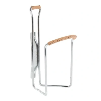 Image of ZEFAL Vintage Chrome/Leather Bottle Cage, Silver