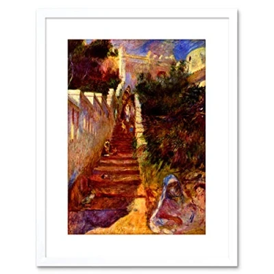 Image of Wee Blue Coo PAINTING RENOIR STAIRS ALGIERS OLD MASTER FRAMED PICTURE ART PRINT F97X9240