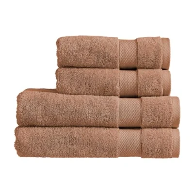 Image of Christy Refresh Bath Towel Set of 4 2 Hand Quick Dry Tonal and Stylish Soft Absorbent Bathroom Towels 100% Cotton 550GSM Machine Washable Clay Brown