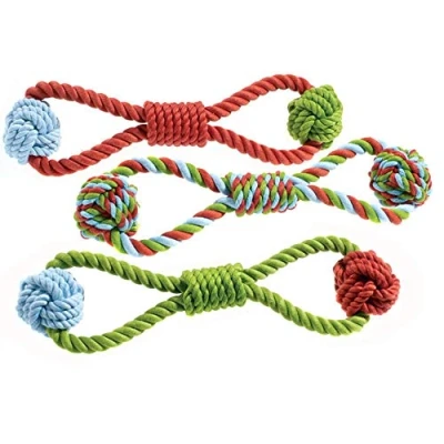 Image of Classic Pet Products Rope Tug Toy, Green/Blue/Russet