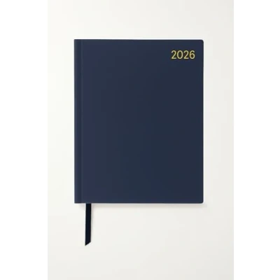 Image of Top Sale 2026 A5 Week To View Yearly Diary with Hard Cover and Matching Ribbon Marker Blue