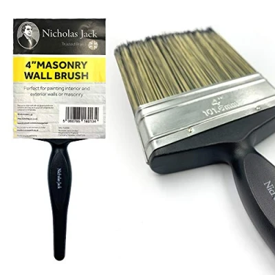 Image of 4&quot; Masonry Paint Brush for Painting Walls All Round Outdoor Masonary Brickwork