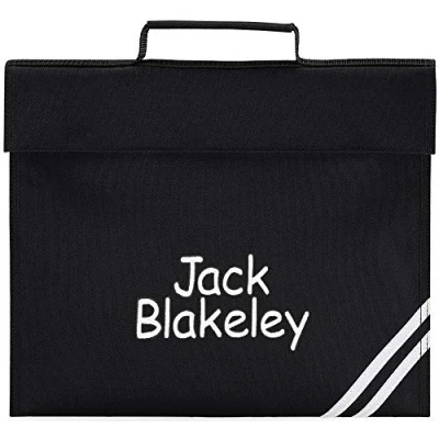 Image of Personalised Embroidered Name School Book Bag (Black)