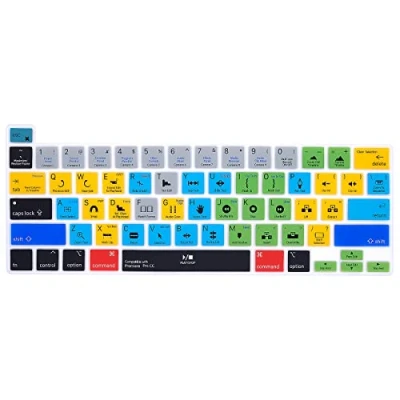 Image of MiNGFi Adobe Premiere Pro Shortcuts Silicone keyboard Cover for MacBook 16&quot; M1 (2019+) Model A2141 13&quot; (2020+) A2338 A2289 A2251 US layout