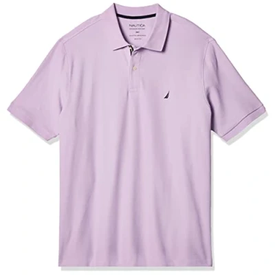 Image of Nautica Men&#039;s Classic Fit Short Sleeve Solid Performance Deck Polo Shirt, Lavendula, 5X Large Tall