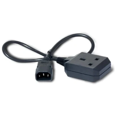 Image of APC by Schneider Electric Power Cord AP9881 C14 to BS1363 (UK), 0.6 m, Black