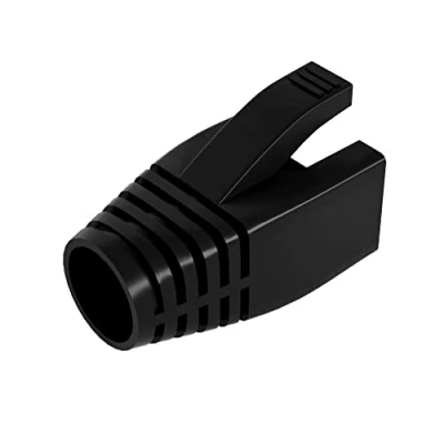 Image of VIVOCH 50 Pcs Cat6 Cat6A Cat7 Strain Relief Boot, RJ45 Plug Connector Cover Modular Network Cap Cable Boots, Black