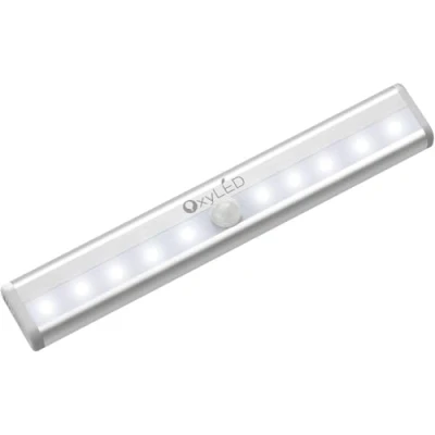 Image of OxyLED Wardrobe Lights, Motion Sensor Lights Indoor Under Cabinet Kitchen 6000K Battery with Magnetic Strip 120 Range Auto On/Off for Stairs