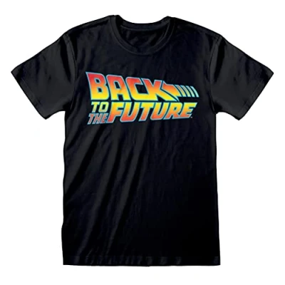 Image of Men&#039;s Back to The Future Vintage Logo Black T Shirt