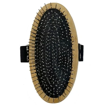 Image of Happy Pet Bamboo Palm Brush for Dogs Gentle Detangling, Natural Stroking Action, Ideal All Breeds, Left/Right Hand Use, One Size Fits