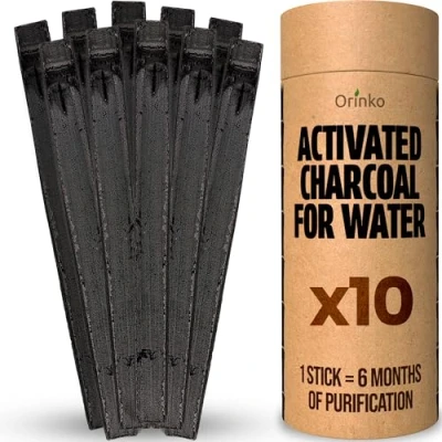 Image of Orinko Organic Binchotan x10 Takesumi Activated Charcoal from Bamboo for Water Purification + E Book Leave Behind Bottled with our
