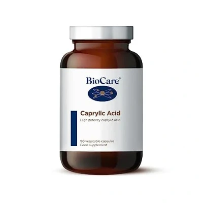 Image of BioCare Caprylic Acid High Strength Helps to Maintain The Balance of Healthy Intestinal Microflora Vegan Friendly 90 Capsules