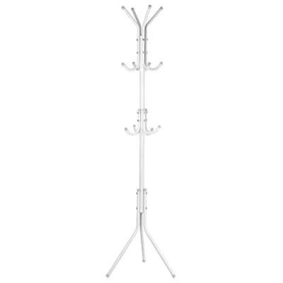 Image of Estink Coat Rack on Feet, 3 Levels and 12 Hooks for Entrance, Living Room, Hallway, Home Office, 173 cm (White)