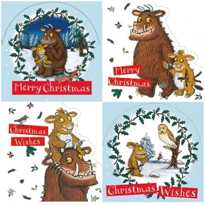 Image of Official The Gruffalo Christmas Card Pack, 32 Cards, 4 Different Designs, GRXB2