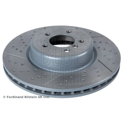 Image of 34106797603 Brake disc BLUE PRINT ADB114380 Front Axle 370mm 30mm 5 Hole 120mm perforated/vented Coated High carbon BMW: 4 Coupe, 3 GT, Saloon