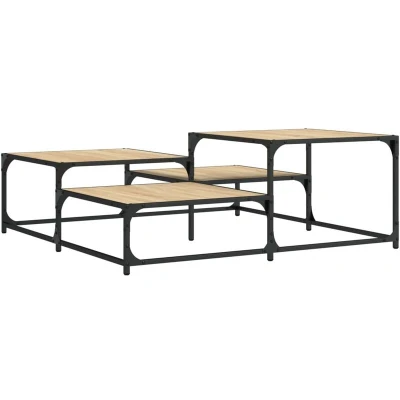 Image of vidaXL Coffee Table Sonoma Oak 107x107x40 cm Engineered Wood