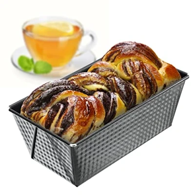 Image of KADAX Baking Tin, Non Stick Coated Sheet Metal Loaf Oblong Tray in Various Sizes, Oven Narrow Pan for Bread, Brownie (20.5 x 12 cm, Black)