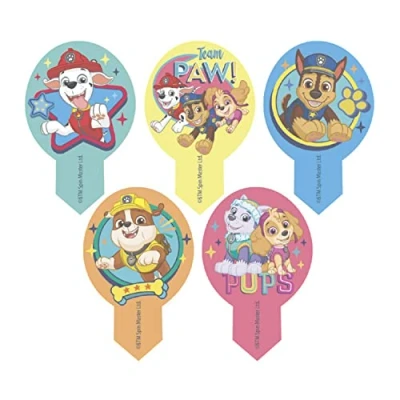 Image of Dekora Pin Edible Decoration for Cakes, Cupcakes or Children&#039;s Birthday Cakes 10 Paw Patrol Wafers Size 6.5x4 cm