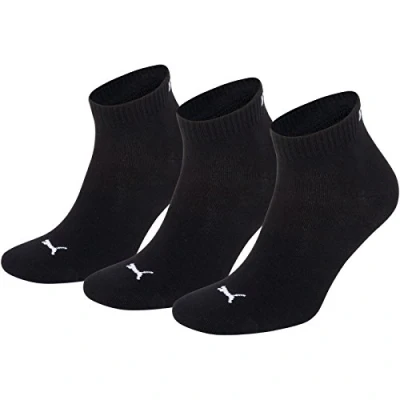 Image of PUMA Men&#039;s Quarter Sock (3 Pairs), Black, 2.5 5 UK