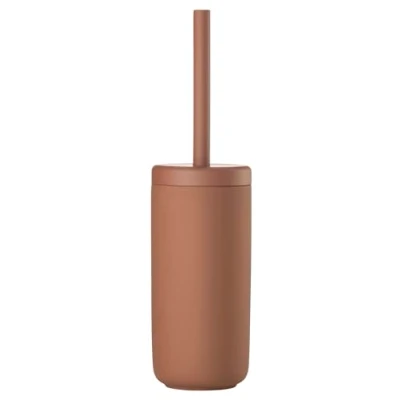 Image of Zone Denmark Ume Toilet Brush Danish Design Stoneware with Soft Touch Coating Diameter 10 cm Height 38.5 Terracotta