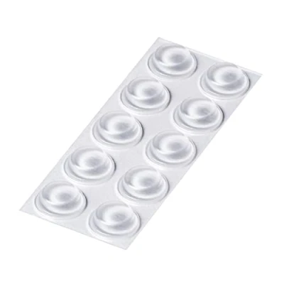 Image of Happy Bananas Clear Self Adhesive Flat Topped Bumper Pads Stops Rubber Feet for Chopping Boards, Electronics, Glass, Crafts 12.7mm x 3.5mm (10)
