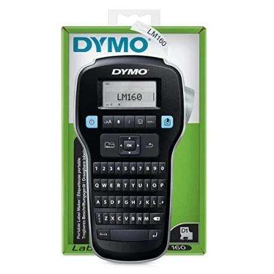Image of Dymo LabelManager 160 Label Maker Handheld Printer with QWERTY Keyboard Includes Black &amp; White D1 Tape (12mm) for Home Office