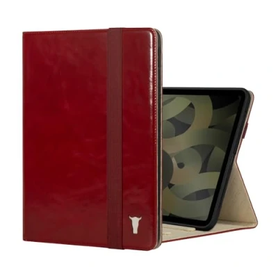 Image of TORRO Case Compatible with iPad Air 11 Inch 6th /5th/4th Gen Genuine Leather 2024/2022/2020 Cover Stand Function, Apple Pencil Connectivity and Wake/Sleep Function (Red)